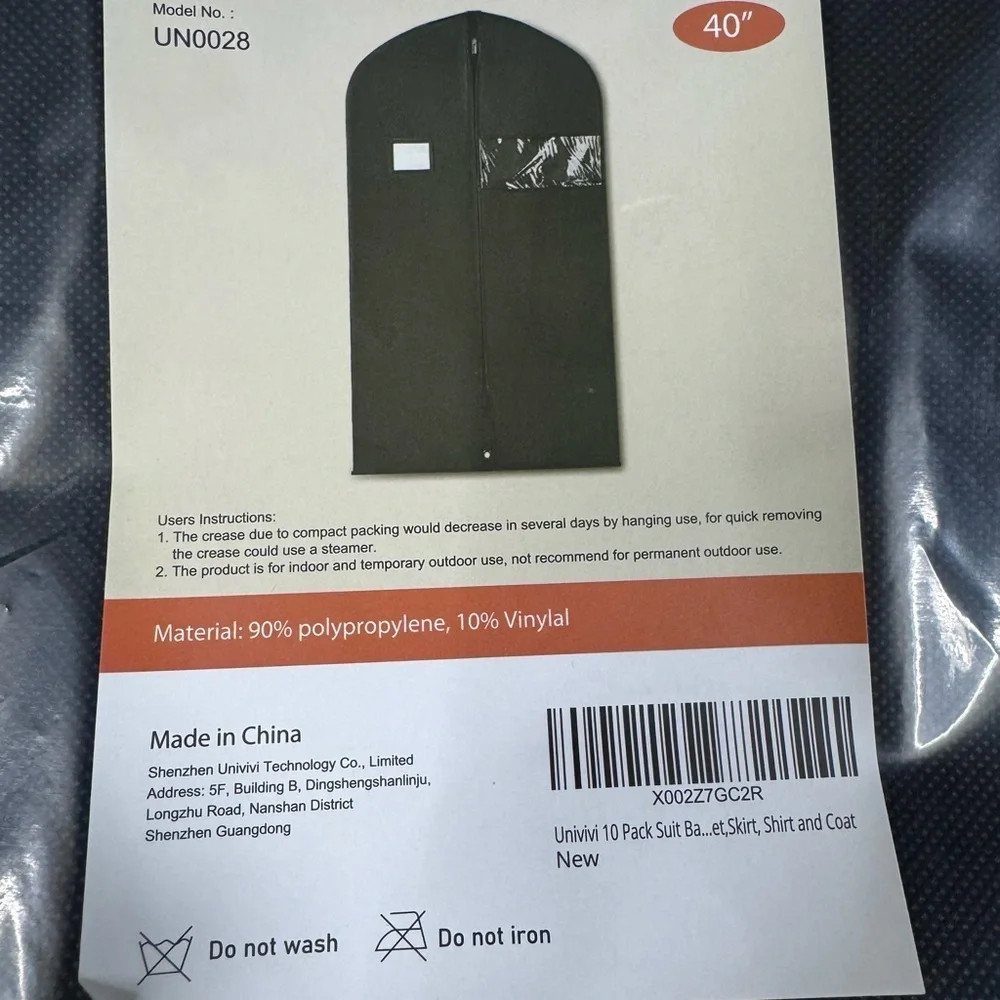 Black Garment Bag 40